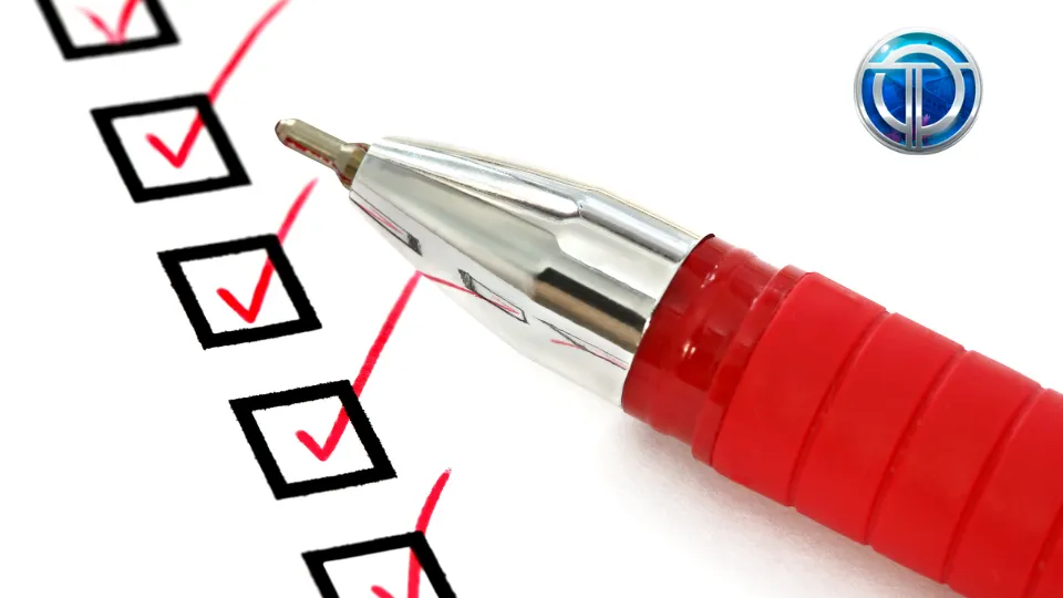 出金檢查清單示意圖,紅筆勾選 checklist 特寫